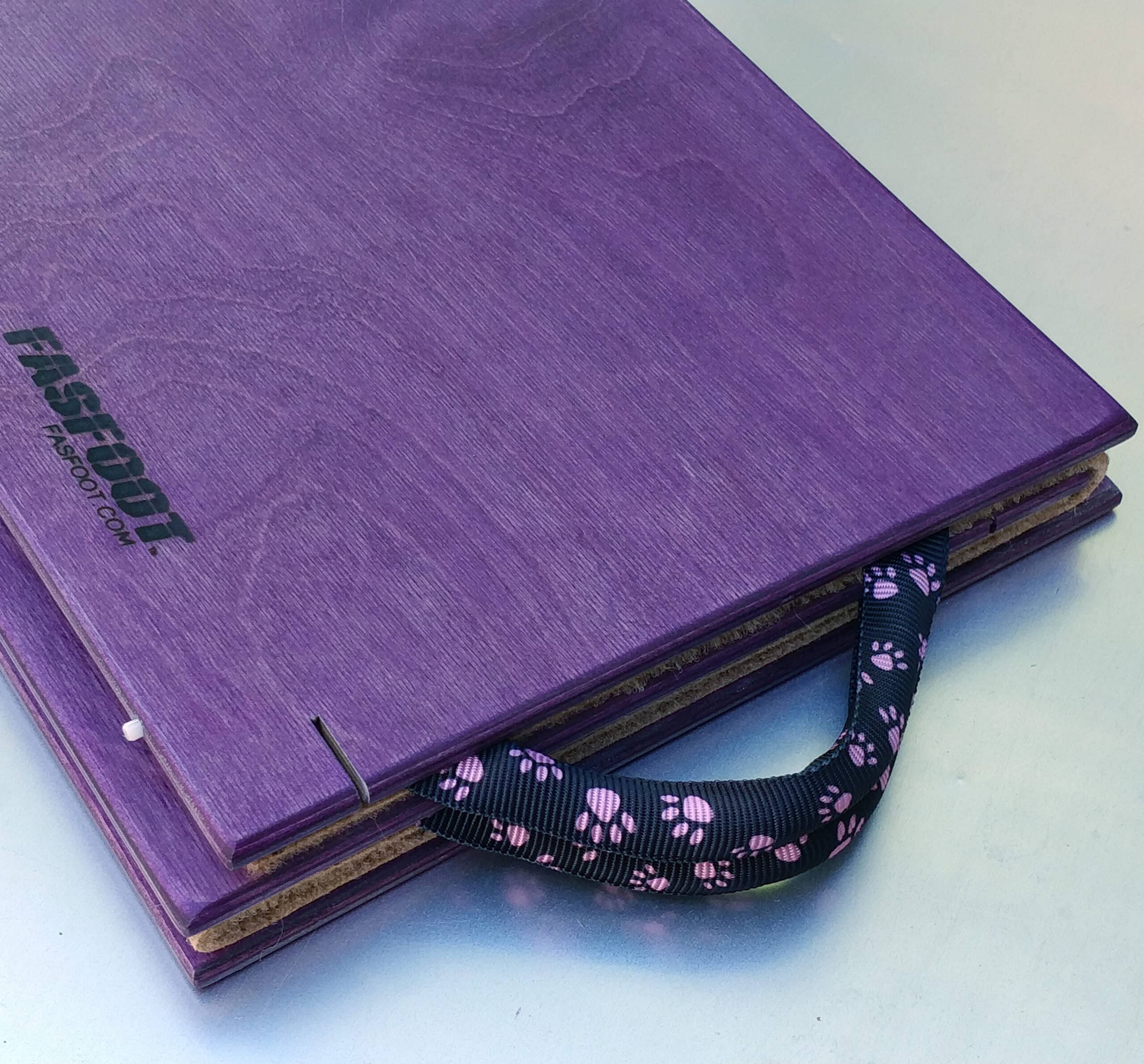 Purple FASFOOT with pink paws handles